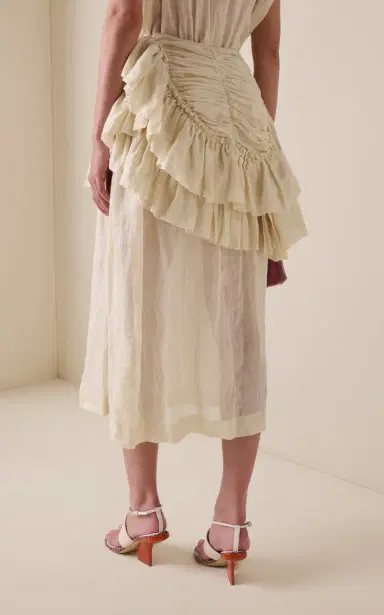 Dries Van Noten Shelby Ruffled Mousseline-Ramie Mini Skirt | Thumbnail 4 Dries Van Noten Shelby Ruffled Mousseline-Ramie Mini Skirt | Thumbnail 4