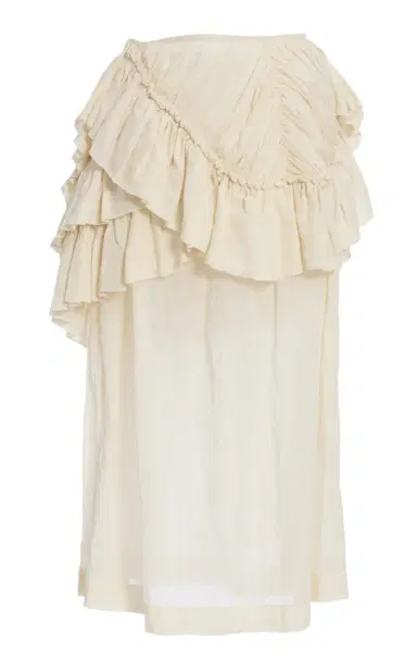 Dries Van Noten Shelby Ruffled Mousseline-Ramie Mini Skirt | Thumbnail 1 Dries Van Noten Shelby Ruffled Mousseline-Ramie Mini Skirt | Thumbnail 1