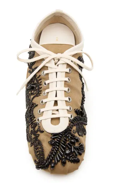 Dries Van Noten Embroidered Twill Ballerina Sneaker | Thumbnail 3 Dries Van Noten Embroidered Twill Ballerina Sneaker | Thumbnail 3