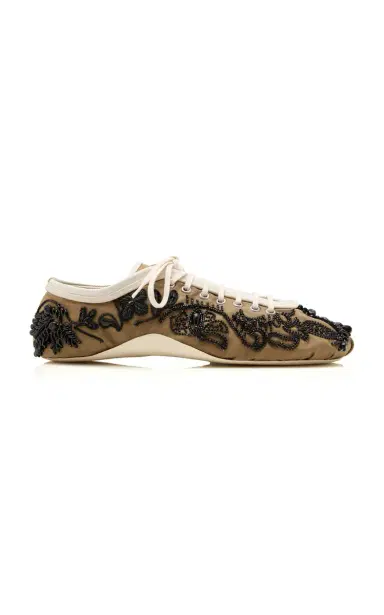 Dries Van Noten Embroidered Twill Ballerina Sneaker | Thumbnail 1 Dries Van Noten Embroidered Twill Ballerina Sneaker | Thumbnail 1