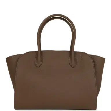 The Row The Row Marlo 12 Tote Bag Dark Olive Calfskin Silver Hardware | Thumbnail 1 The Row The Row Marlo 12 Tote Bag Dark Olive Calfskin Silver Hardware | Thumbnail 1
