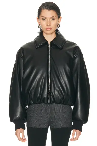 Acne Studios Onnea Crop Faux Leather Jacket | Thumbnail 1 Acne Studios Onnea Crop Faux Leather Jacket | Thumbnail 1