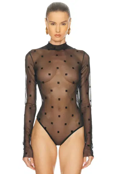 Givenchy Sheer Long Sleeve Bodysuit | Thumbnail 2 Givenchy Sheer Long Sleeve Bodysuit | Thumbnail 2
