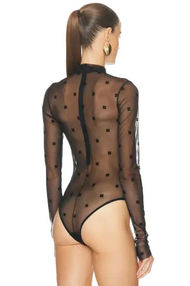 Givenchy Sheer Long Sleeve Bodysuit | Thumbnail 4 Givenchy Sheer Long Sleeve Bodysuit | Thumbnail 4