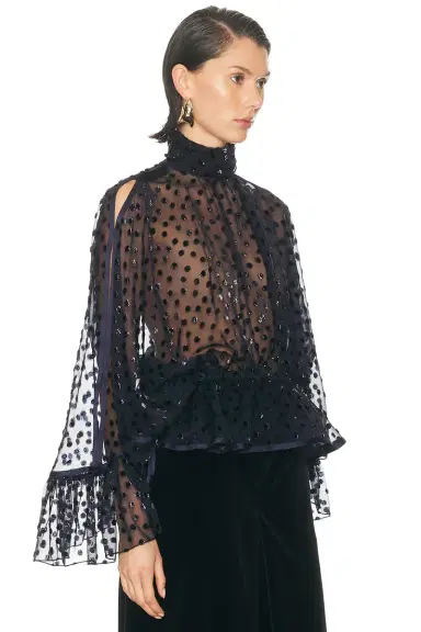 Saint Laurent Long Sleeve Top | Thumbnail 2 Saint Laurent Long Sleeve Top | Thumbnail 2
