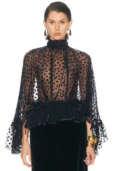 Saint Laurent Long Sleeve Top | Thumbnail 1 Saint Laurent Long Sleeve Top | Thumbnail 1
