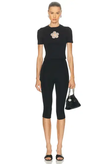 AREA Crystal Flower Cropped T-Shirt | Thumbnail 4 AREA Crystal Flower Cropped T-Shirt | Thumbnail 4