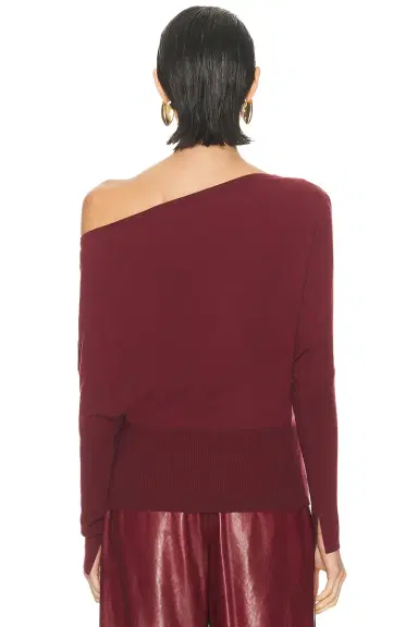 SIMKHAI Lavina Draped Off Shoulder Sweater | Thumbnail 3 SIMKHAI Lavina Draped Off Shoulder Sweater | Thumbnail 3