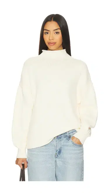 Free People x We The Free Torres Roll Neck Sweater In Sugar Swizzle | Thumbnail 1 Free People x We The Free Torres Roll Neck Sweater In Sugar Swizzle | Thumbnail 1