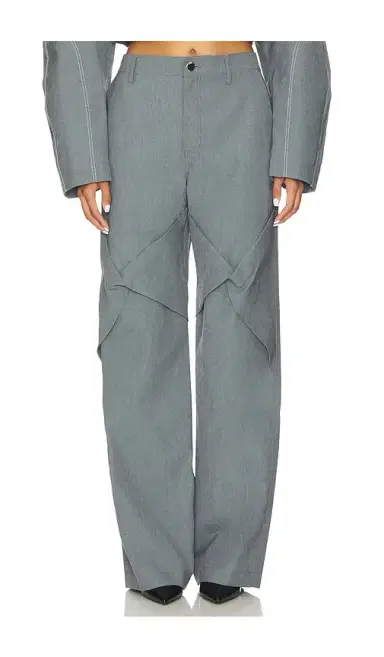 Kate Barton Draped Specialty Denim Trouser | Thumbnail 1 Kate Barton Draped Specialty Denim Trouser | Thumbnail 1