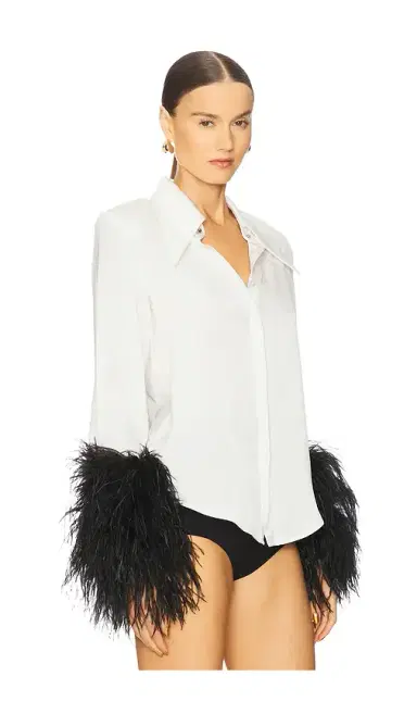 Bronx and Banco Blair Top With Feather Trim | Thumbnail 2 Bronx and Banco Blair Top With Feather Trim | Thumbnail 2