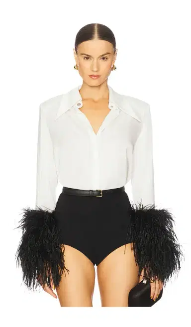 Bronx and Banco Blair Top With Feather Trim | Thumbnail 1 Bronx and Banco Blair Top With Feather Trim | Thumbnail 1