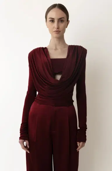 LAPOINTE Jersey Cowl Neck Bandeau Top | Thumbnail 1 LAPOINTE Jersey Cowl Neck Bandeau Top | Thumbnail 1