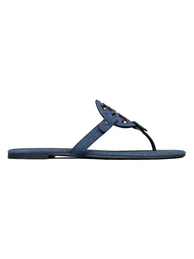 Tory Burch Women's Miller Cotton Denim Flat Sandals | Thumbnail 1 Tory Burch Women's Miller Cotton Denim Flat Sandals | Thumbnail 1