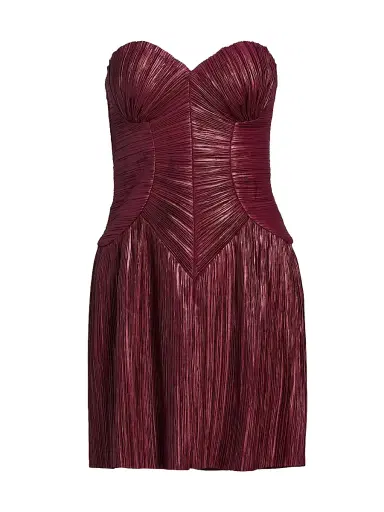 Cult Gaia Women's Nella Pleated Bustier Minidress - Chianti | Thumbnail 1 Cult Gaia Women's Nella Pleated Bustier Minidress - Chianti | Thumbnail 1