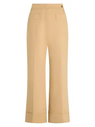 Callas Milano Women's Brody Cropped-Cuff Pants - Pale Camel | Thumbnail 1 Callas Milano Women's Brody Cropped-Cuff Pants - Pale Camel | Thumbnail 1