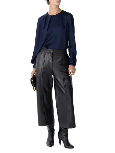 Callas Milano Women's Bliss Drape-Sleeve Blouse - Navy | Thumbnail 5 Callas Milano Women's Bliss Drape-Sleeve Blouse - Navy | Thumbnail 5