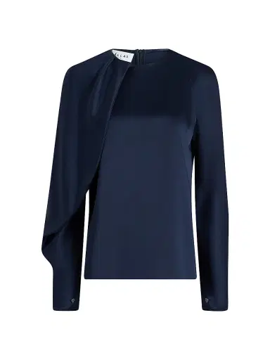 Callas Milano Women's Bliss Drape-Sleeve Blouse - Navy | Thumbnail 1 Callas Milano Women's Bliss Drape-Sleeve Blouse - Navy | Thumbnail 1
