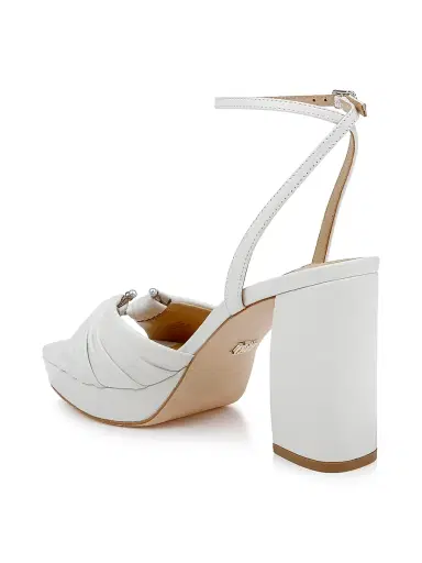 BADGLEY MISCHKA Women's Veda 85MM Pleated Leather Sandals | Thumbnail 3 BADGLEY MISCHKA Women's Veda 85MM Pleated Leather Sandals | Thumbnail 3