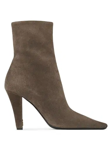 Saint Laurent Women's Jill Booties in Suede - Mickey | Thumbnail 1 Saint Laurent Women's Jill Booties in Suede - Mickey | Thumbnail 1