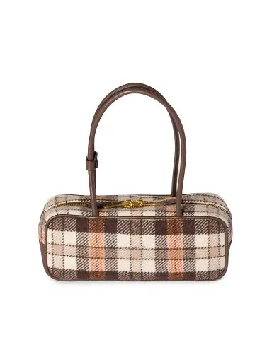 Miu Miu Women's Beau Plaid Top Handle Bag - Brown | Thumbnail 3 Miu Miu Women's Beau Plaid Top Handle Bag - Brown | Thumbnail 3