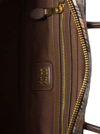 Miu Miu Women's Beau Plaid Top Handle Bag - Brown | Thumbnail 5 Miu Miu Women's Beau Plaid Top Handle Bag - Brown | Thumbnail 5
