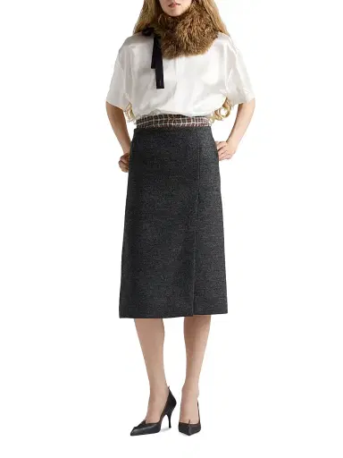 Prada Women's Short Sleeved Satin Top - White | Thumbnail 6 Prada Women's Short Sleeved Satin Top - White | Thumbnail 6