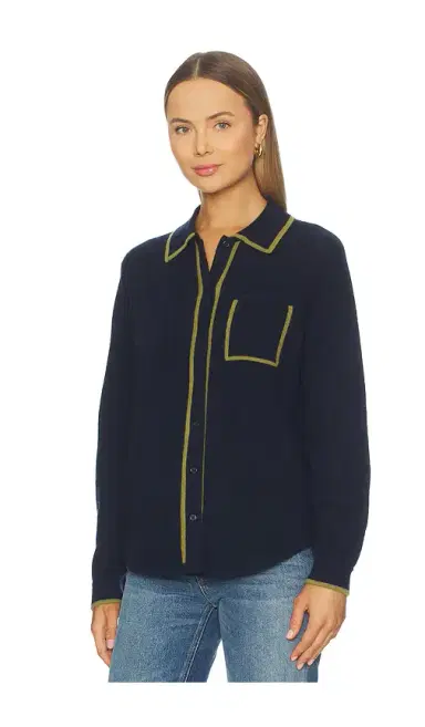 White + Warren White + Warren Cashmere Tipped Button Shirt | Thumbnail 2 White + Warren White + Warren Cashmere Tipped Button Shirt | Thumbnail 2