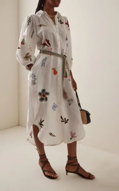 ALÉMAIS Mina Embroidered Midi Shirt Dress | Thumbnail 3 ALÉMAIS Mina Embroidered Midi Shirt Dress | Thumbnail 3