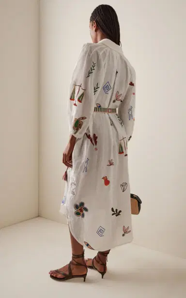ALÉMAIS Mina Embroidered Midi Shirt Dress | Thumbnail 4 ALÉMAIS Mina Embroidered Midi Shirt Dress | Thumbnail 4