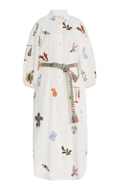 ALÉMAIS Mina Embroidered Midi Shirt Dress | Thumbnail 1 ALÉMAIS Mina Embroidered Midi Shirt Dress | Thumbnail 1