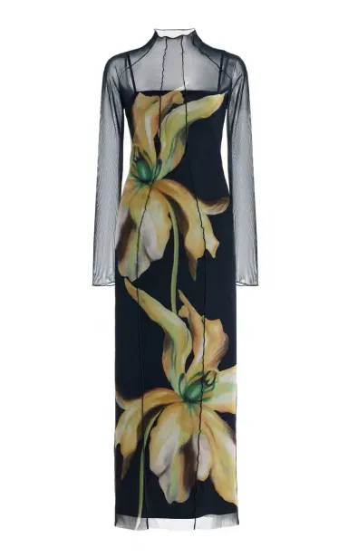 Significant Other Exclusive Jean Floral Mesh Midi Dress | Thumbnail 1 Significant Other Exclusive Jean Floral Mesh Midi Dress | Thumbnail 1