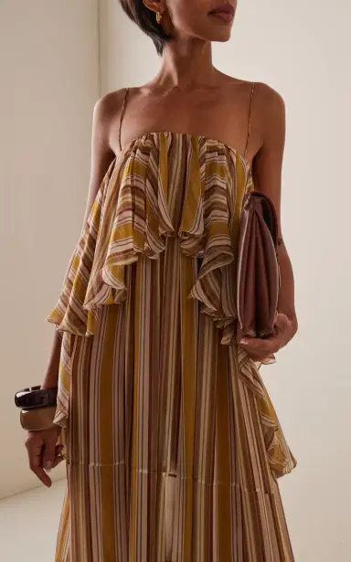 Zimmermann Rebellion Bohemian Ruffled Striped Chiffon Maxi Dress | Thumbnail 2 Zimmermann Rebellion Bohemian Ruffled Striped Chiffon Maxi Dress | Thumbnail 2
