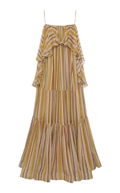 Zimmermann Rebellion Bohemian Ruffled Striped Chiffon Maxi Dress | Thumbnail 5 Zimmermann Rebellion Bohemian Ruffled Striped Chiffon Maxi Dress | Thumbnail 5