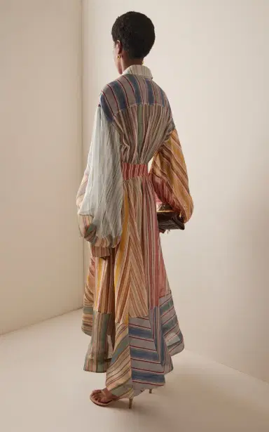 Zimmermann Rebellion Striped Linen-Silk Midi Wrap Shirt Dress | Thumbnail 4 Zimmermann Rebellion Striped Linen-Silk Midi Wrap Shirt Dress | Thumbnail 4