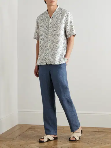Frescobol Carioca Roberto Camp-Collar Printed Linen Shirt - Men | Thumbnail 2 Frescobol Carioca Roberto Camp-Collar Printed Linen Shirt - Men | Thumbnail 2