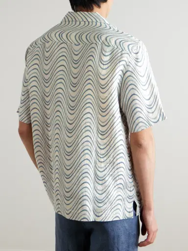 Frescobol Carioca Roberto Camp-Collar Printed Linen Shirt - Men | Thumbnail 3 Frescobol Carioca Roberto Camp-Collar Printed Linen Shirt - Men | Thumbnail 3