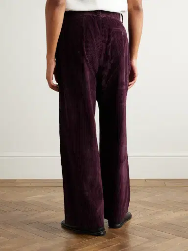 BODE Wide-Leg Cropped Pleated Cotton-Corduroy Trousers - Men | Thumbnail 4 BODE Wide-Leg Cropped Pleated Cotton-Corduroy Trousers - Men | Thumbnail 4