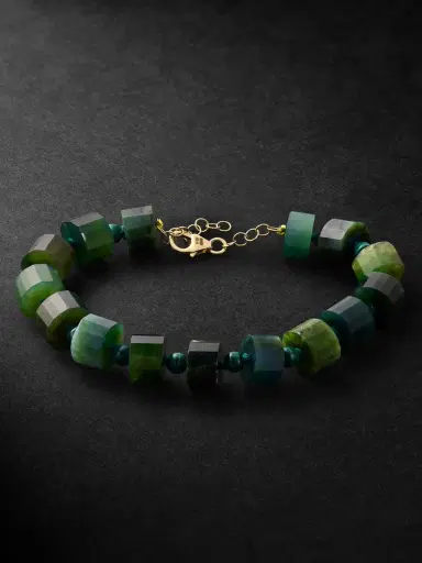 JIA JIA Gold, Malachite and Jade Bracelet - Men | Thumbnail 1 JIA JIA Gold, Malachite and Jade Bracelet - Men | Thumbnail 1