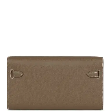 HERMÈS Hermes Kelly Wallet To Go Etoupe Epsom Palladium Hardware | Thumbnail 4 HERMÈS Hermes Kelly Wallet To Go Etoupe Epsom Palladium Hardware | Thumbnail 4