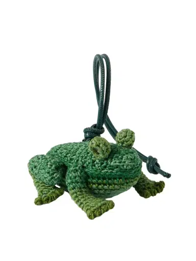 JW Anderson Frog Crocheted Cotton And Leather Bag Charm | Thumbnail 1 JW Anderson Frog Crocheted Cotton And Leather Bag Charm | Thumbnail 1