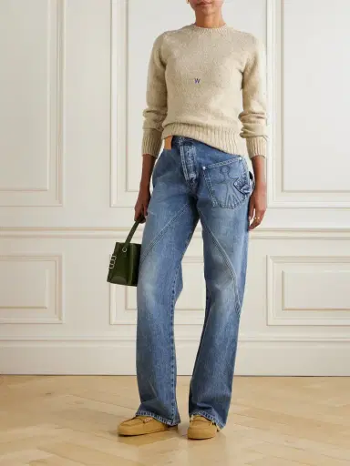 JW Anderson Embroidered Merino Wool And Mohair-blend Sweater | Thumbnail 2 JW Anderson Embroidered Merino Wool And Mohair-blend Sweater | Thumbnail 2