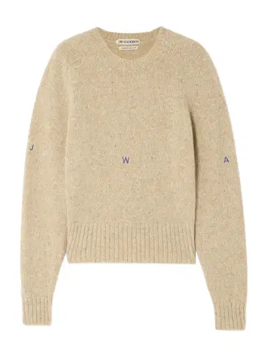 JW Anderson Embroidered Merino Wool And Mohair-blend Sweater | Thumbnail 1 JW Anderson Embroidered Merino Wool And Mohair-blend Sweater | Thumbnail 1