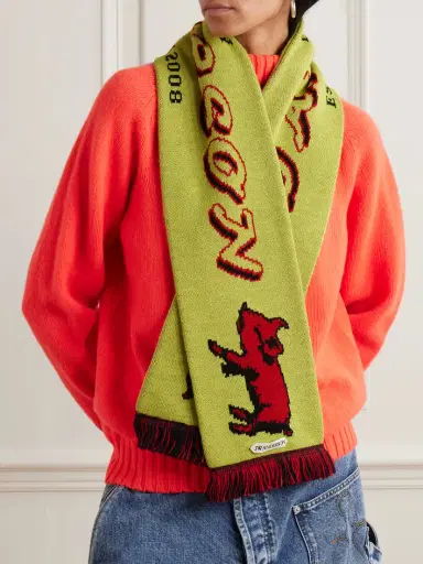 JW Anderson Fringed Jacquard-knit Scarf | Thumbnail 2 JW Anderson Fringed Jacquard-knit Scarf | Thumbnail 2