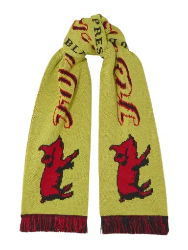 JW Anderson Fringed Jacquard-knit Scarf | Thumbnail 1 JW Anderson Fringed Jacquard-knit Scarf | Thumbnail 1