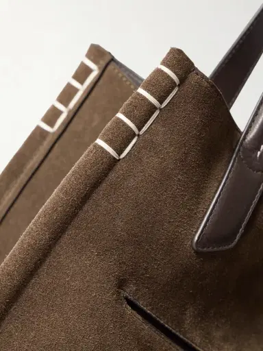 JW Anderson Loafer Cabas Tasseled Leather-trimmed Suede Shoulder Bag | Thumbnail 4 JW Anderson Loafer Cabas Tasseled Leather-trimmed Suede Shoulder Bag | Thumbnail 4