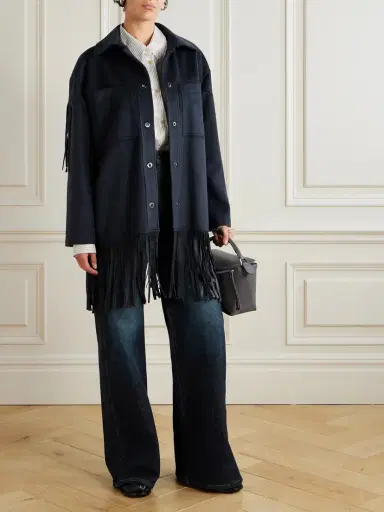 TWP Midnight Cowboy Fringed Suede-trimmed Cashmere Jacket | Thumbnail 2 TWP Midnight Cowboy Fringed Suede-trimmed Cashmere Jacket | Thumbnail 2