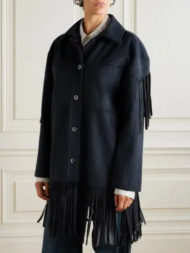 TWP Midnight Cowboy Fringed Suede-trimmed Cashmere Jacket | Thumbnail 3 TWP Midnight Cowboy Fringed Suede-trimmed Cashmere Jacket | Thumbnail 3