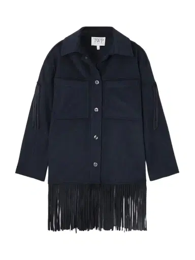 TWP Midnight Cowboy Fringed Suede-trimmed Cashmere Jacket | Thumbnail 1 TWP Midnight Cowboy Fringed Suede-trimmed Cashmere Jacket | Thumbnail 1