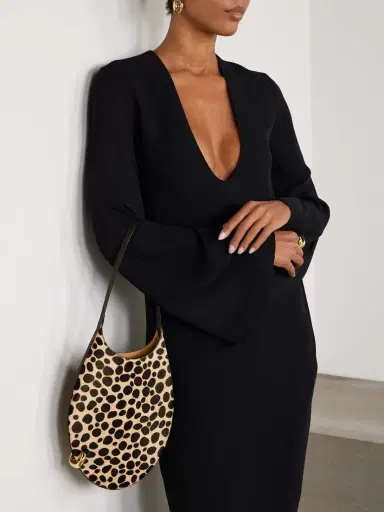 Tory Burch Pierced Embellished Leather-trimmed Leopard-print Calf Hair Shoulder Bag | Thumbnail 2 Tory Burch Pierced Embellished Leather-trimmed Leopard-print Calf Hair Shoulder Bag | Thumbnail 2
